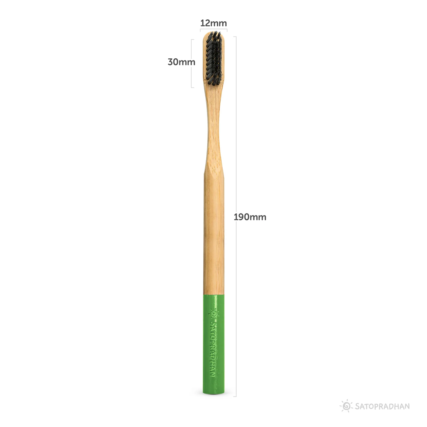 Set of 4 Bamboo Toothbrushes - Bamboo Handles & Gentle Dual Layer Bristles- Colored markings for easier identification - Image 6