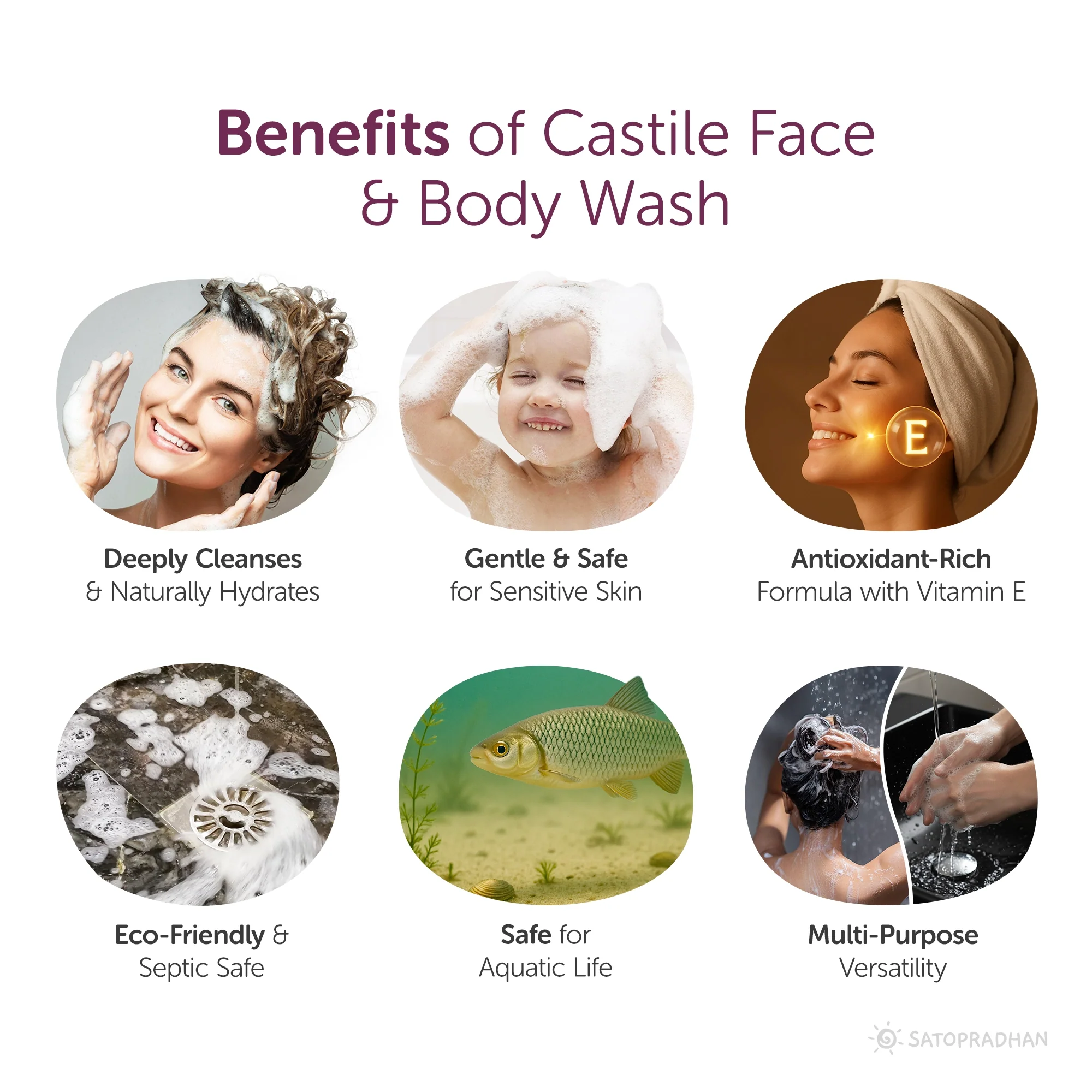 Castile Face & Body Wash – 200ml Glass Bottle / 900ml Refill in Upcycled Plastic Bottle – Natural Liquid Soap – Gentle Multi-Purpose Cleanser for Sensitive, Dry & Acne-Prone Skin - Image 4