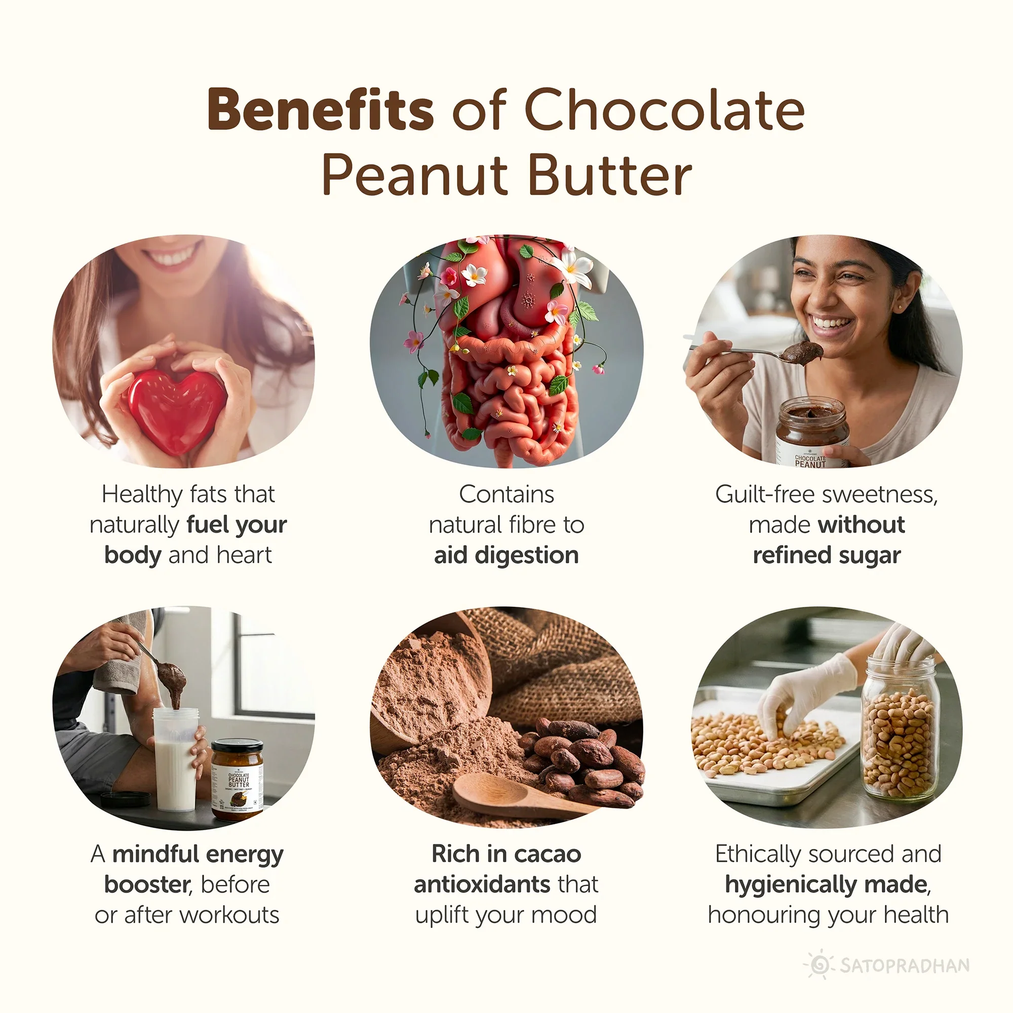 Dark Chocolate Peanut Butter Crunchy 500g - Satopradhan Vegan, Pure & Organic Nut Butter - Image 4