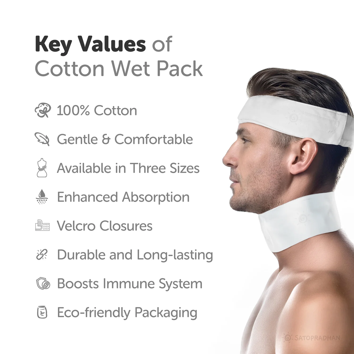 Therapeutic Cotton Cloth Wet Pack - Natural Detox and Healing - Thandi Patti for Headache, Fever, Fatigue, Sore Throat, Thyroid, Digestion, Cold - Image 5