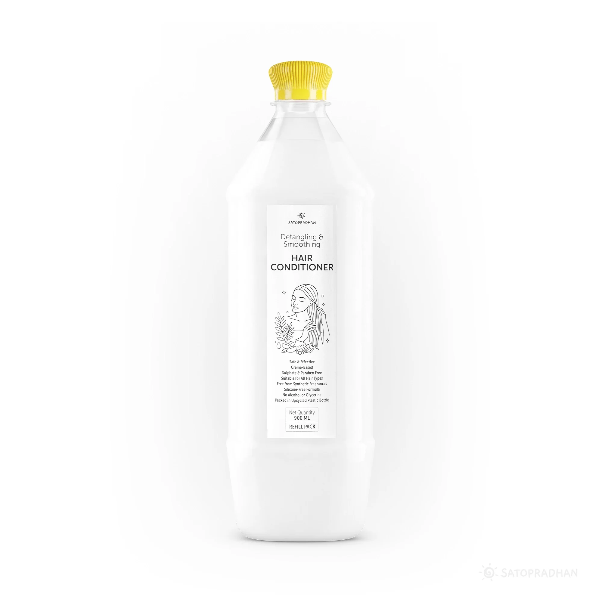 Moisturizing Hair Conditioner 200ml Glass Bottle / 900ml Refill in Upcycled Plastic Bottle - Post Wash Hair Conditioner - Nourishes & Detangles Hair - Best for Dry & Damaged Hair - Image 7