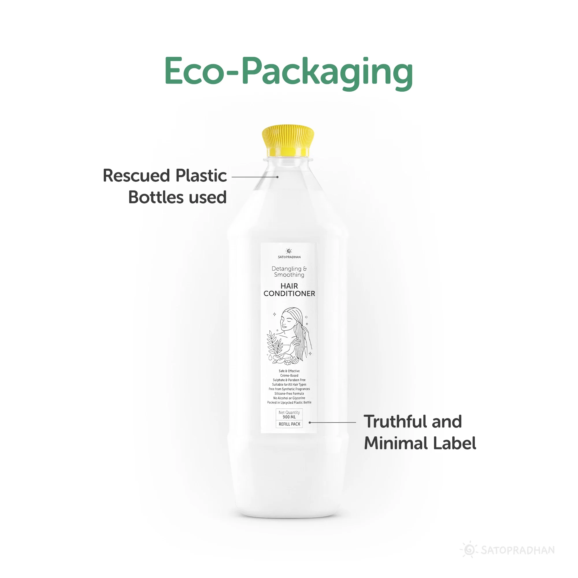 Moisturizing Hair Conditioner 200ml Glass Bottle / 900ml Refill in Upcycled Plastic Bottle - Post Wash Hair Conditioner - Nourishes & Detangles Hair - Best for Dry & Damaged Hair - Image 8