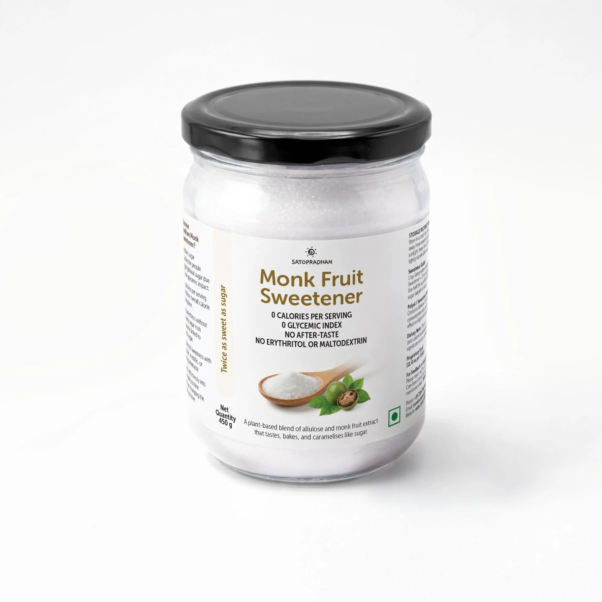 Monk Fruit Sweetener Powder with Allulose 450g - Plant-Based Sugar Substitute - Keto & Diabetic-Friendly - 1:2 Sugar Replacer - Image 13