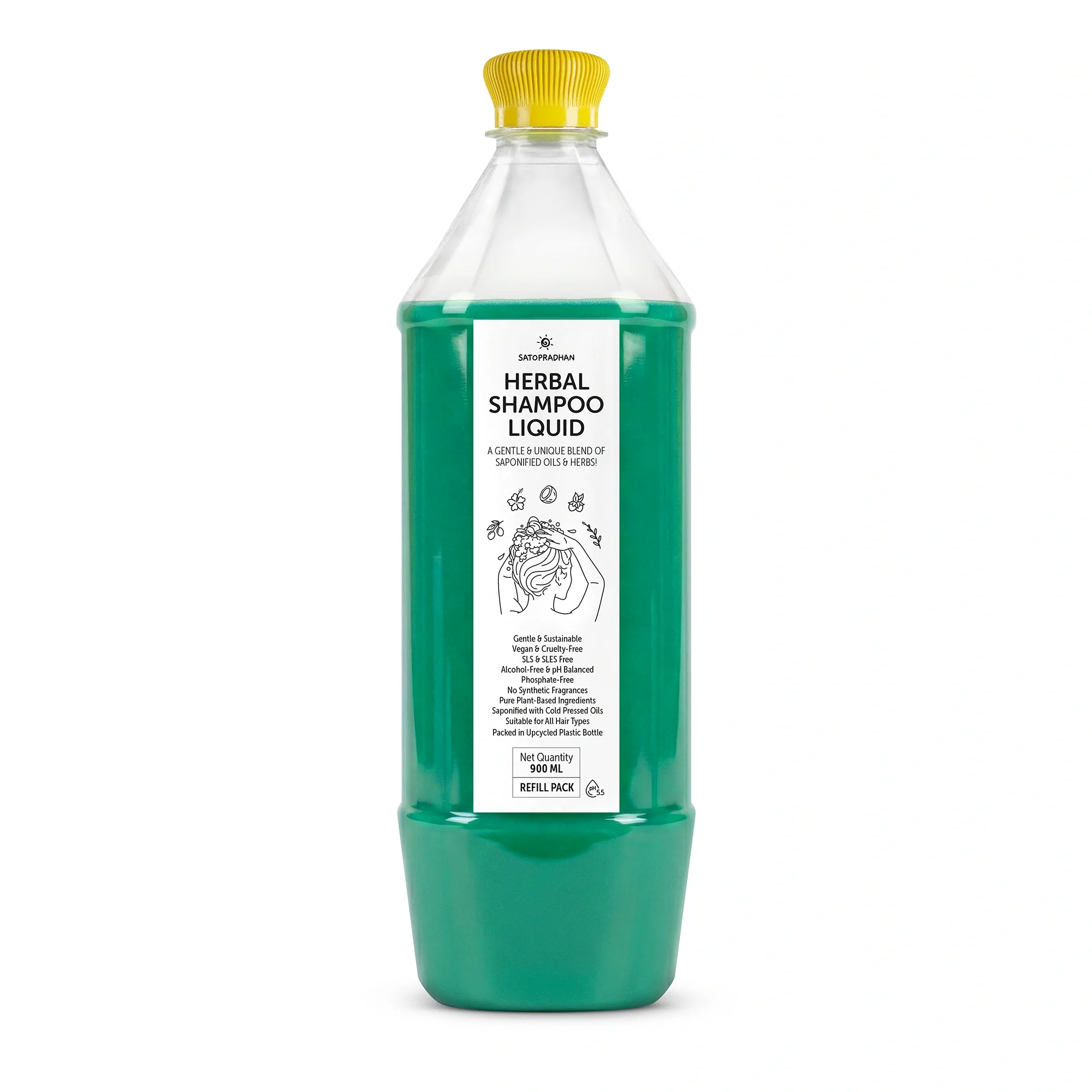 Saponified Rosemary Shampoo 200ml Glass Bottle / 900ml Refill in Upcycled Plastic Bottle - Mild, Natural & Eco-friendly - For Normal to Oily Hair Types - Sulphate & Paraben-free - Image 7