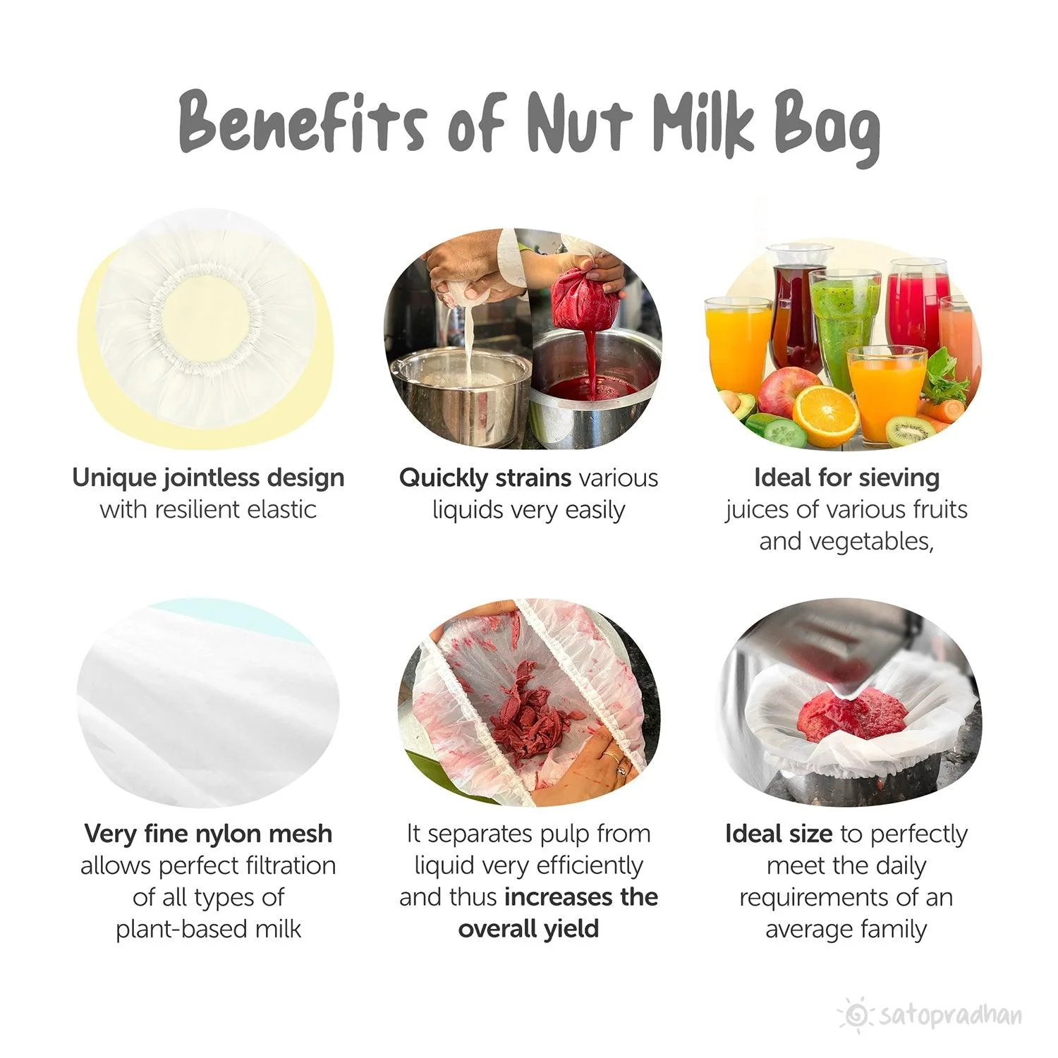 Nylon Nut Milk Bag - Food-Grade Strainer Cloth - Reusable Nut Milk Bag for Making Milk - Nut Milk Mesh for Juicing - Image 3