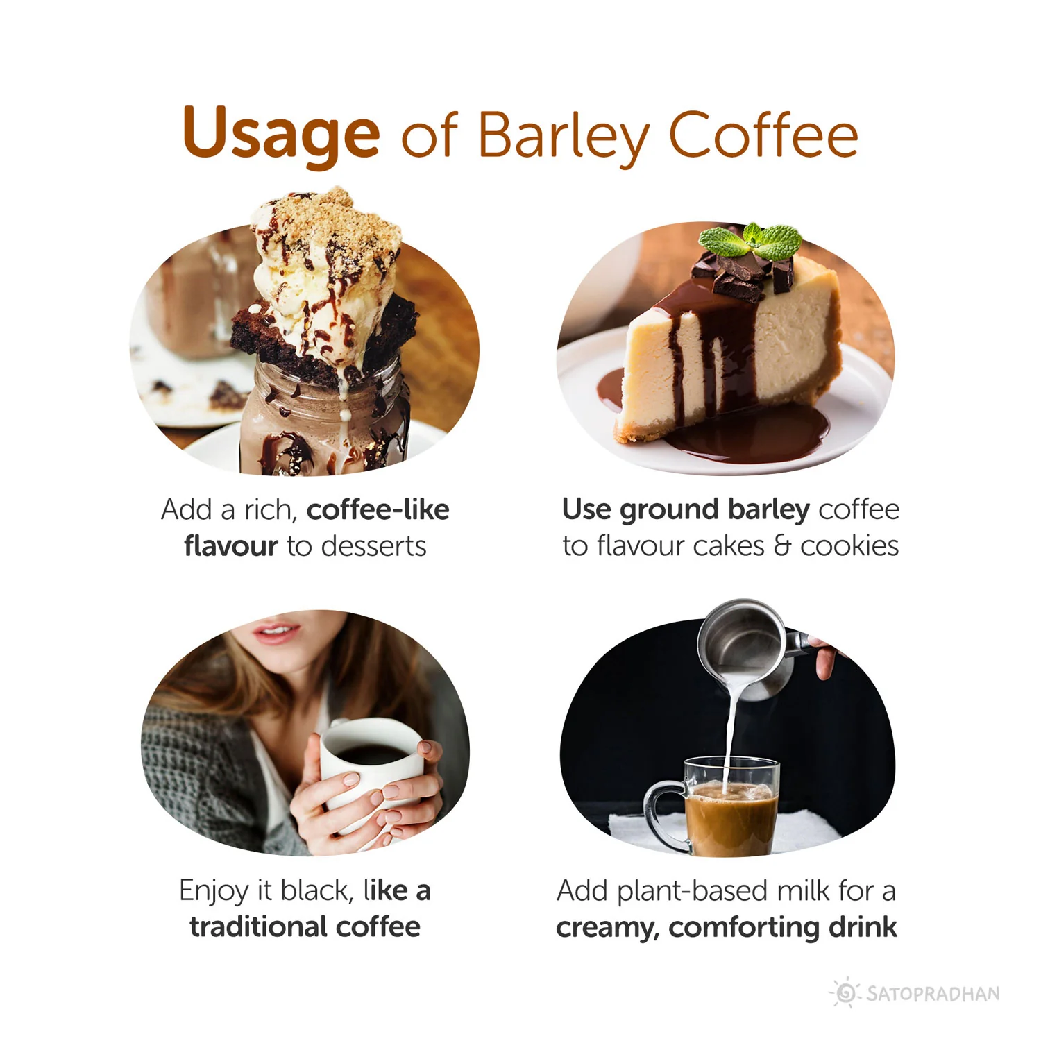 noCoffee Barley Powder - 100g - 100% Caffeine-Free Instant Coffee Alternative - Made with Organic Barley Kernels - Pure, Vegan and Plant-Based - Image 5