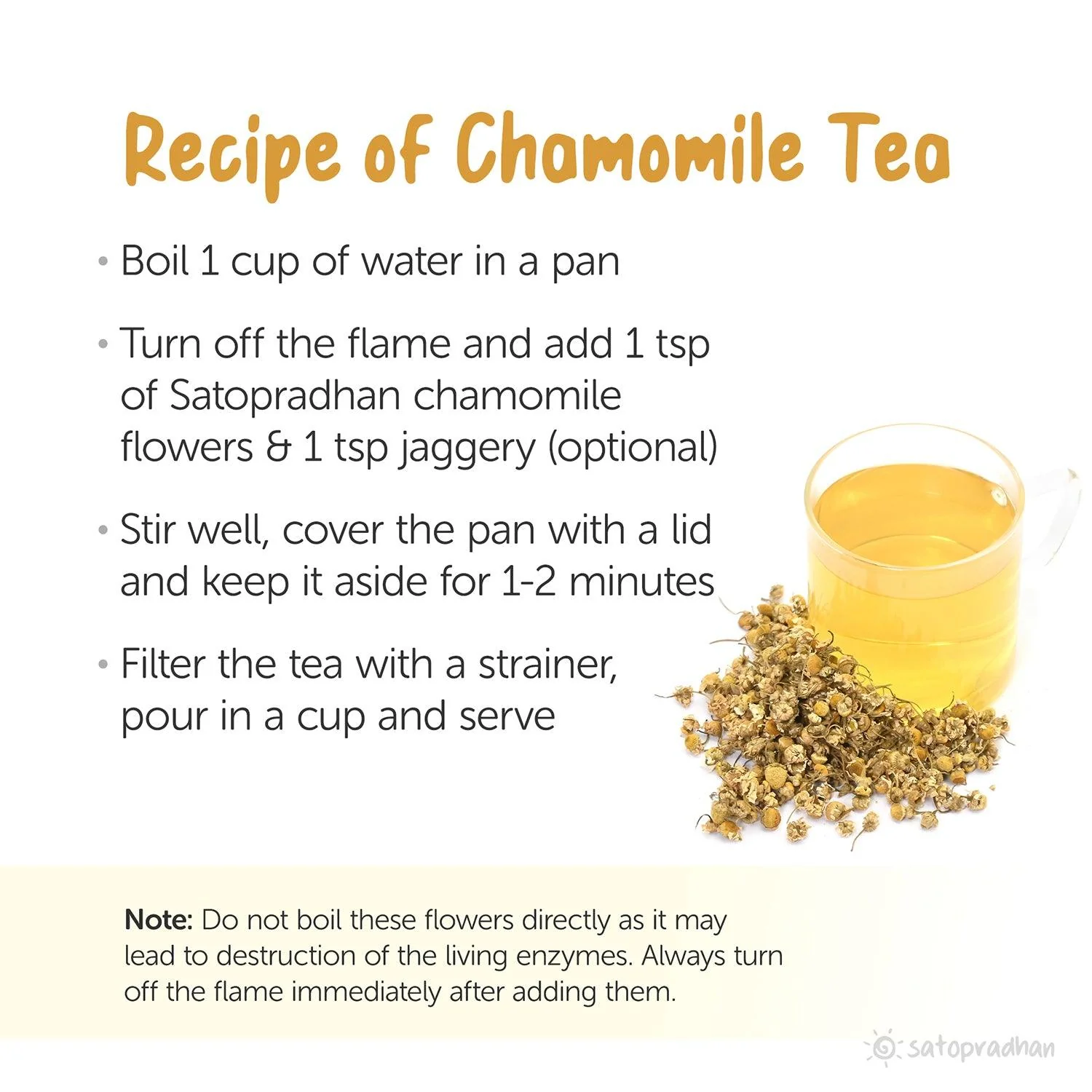 Organic Chamomile Flowers Herbal Drink 25g - Shade Dried Flowers for Sound Sleep, Relaxation & Anxiety Relief- Perfect for Period Pain Relief, Thyroid & Overall Wellness - Loose Leaf Herbal Tea - Image 3