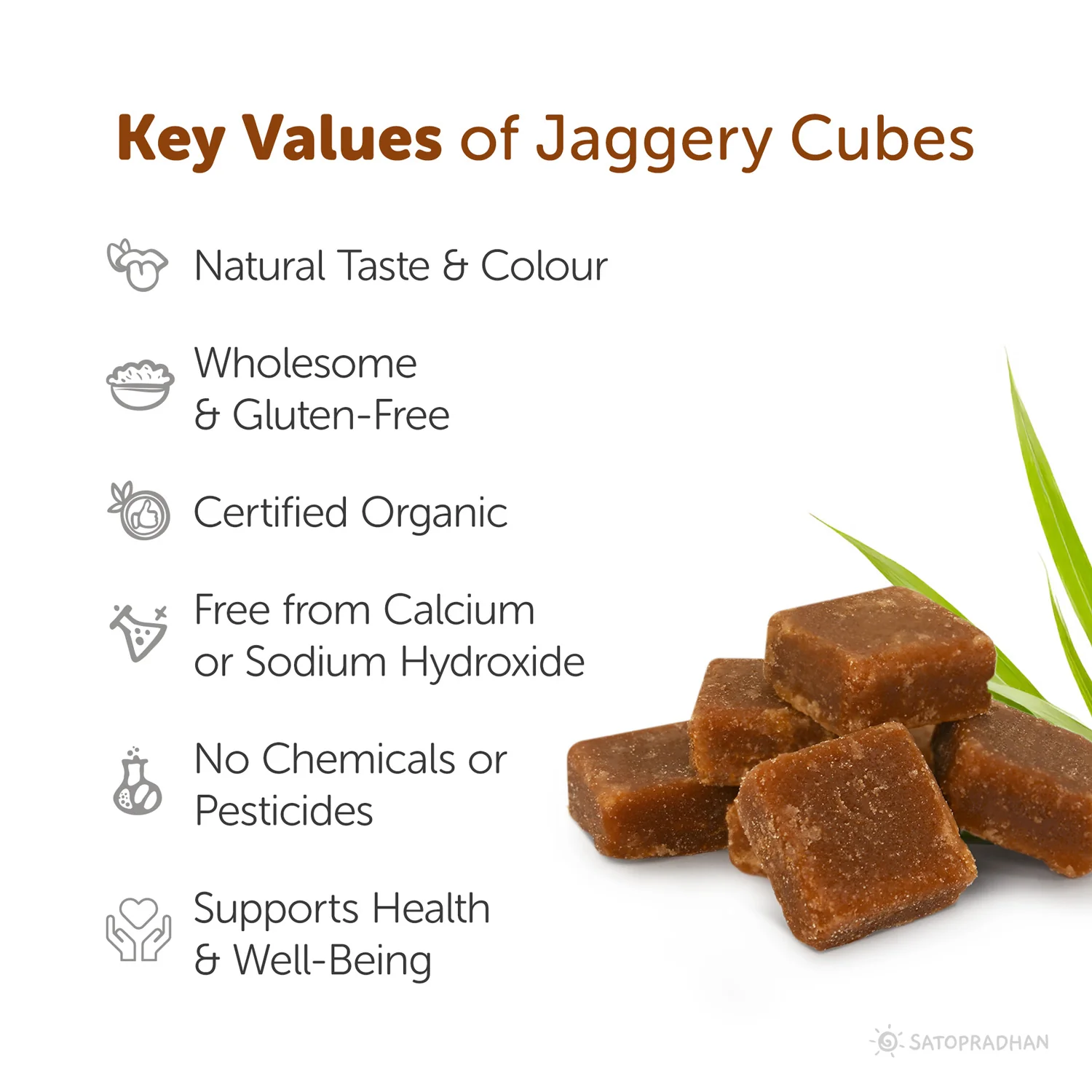 Organic Jaggery Cubes 800g | Pure Sugarcane Jaggery | Chemical-Free Desi Gud | Natural Jaggery Blocks - Image 2