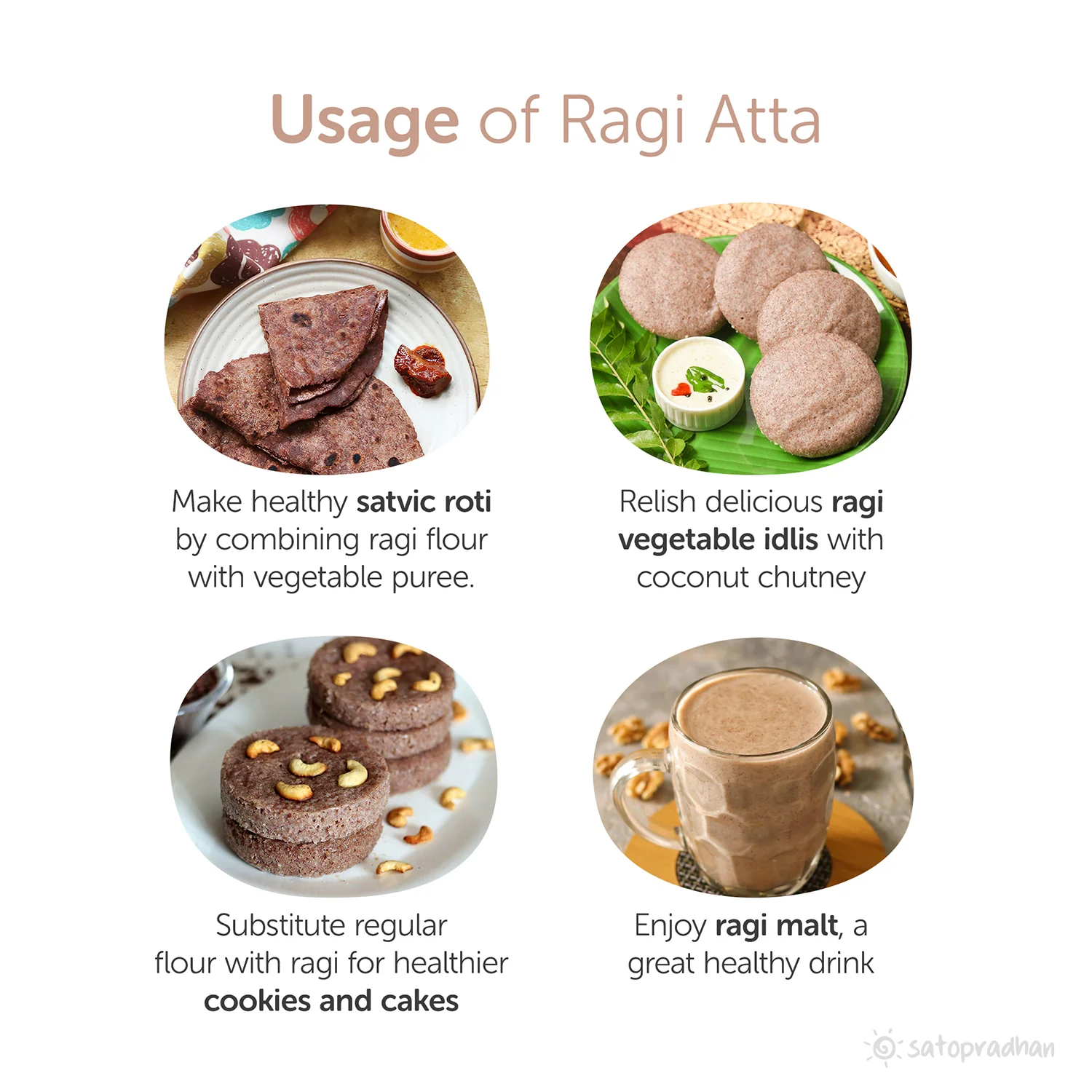 Ragi Atta - Finger Millet Flour 800g - Traditionally Stone-Ground, Wholesome & Gluten free - Superior Quality, Organic, Unrefined & Unadulterated - Image 3