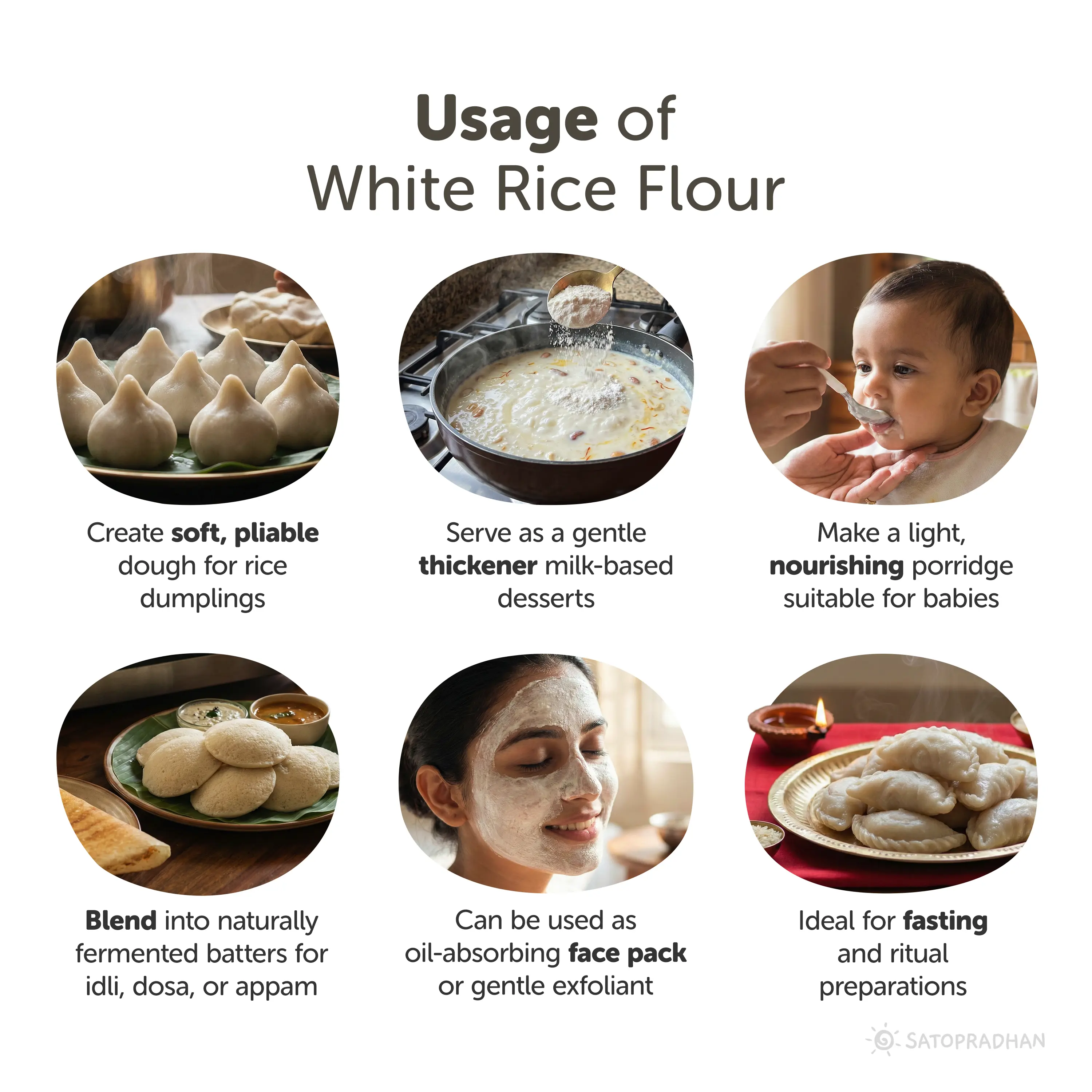 Organic Rice Flour 800g - Made from Premium White Indrayani Rice -  Traditionally Stone-Ground Chawal ka Atta - Gluten-Free, Preservative-Free & Chemical-Free - Image 3