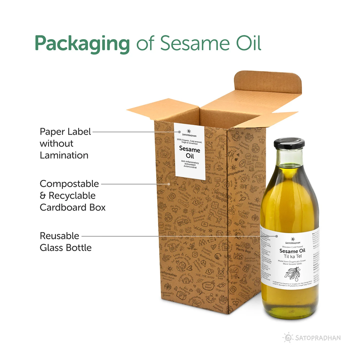 Sesame/Gingelly Oil 1000ml in reusable glass bottle - Pure & Wooden Cold-pressed without Chemicals - Extracted from Black Sesame Seeds | Meetha Tel - Image 5