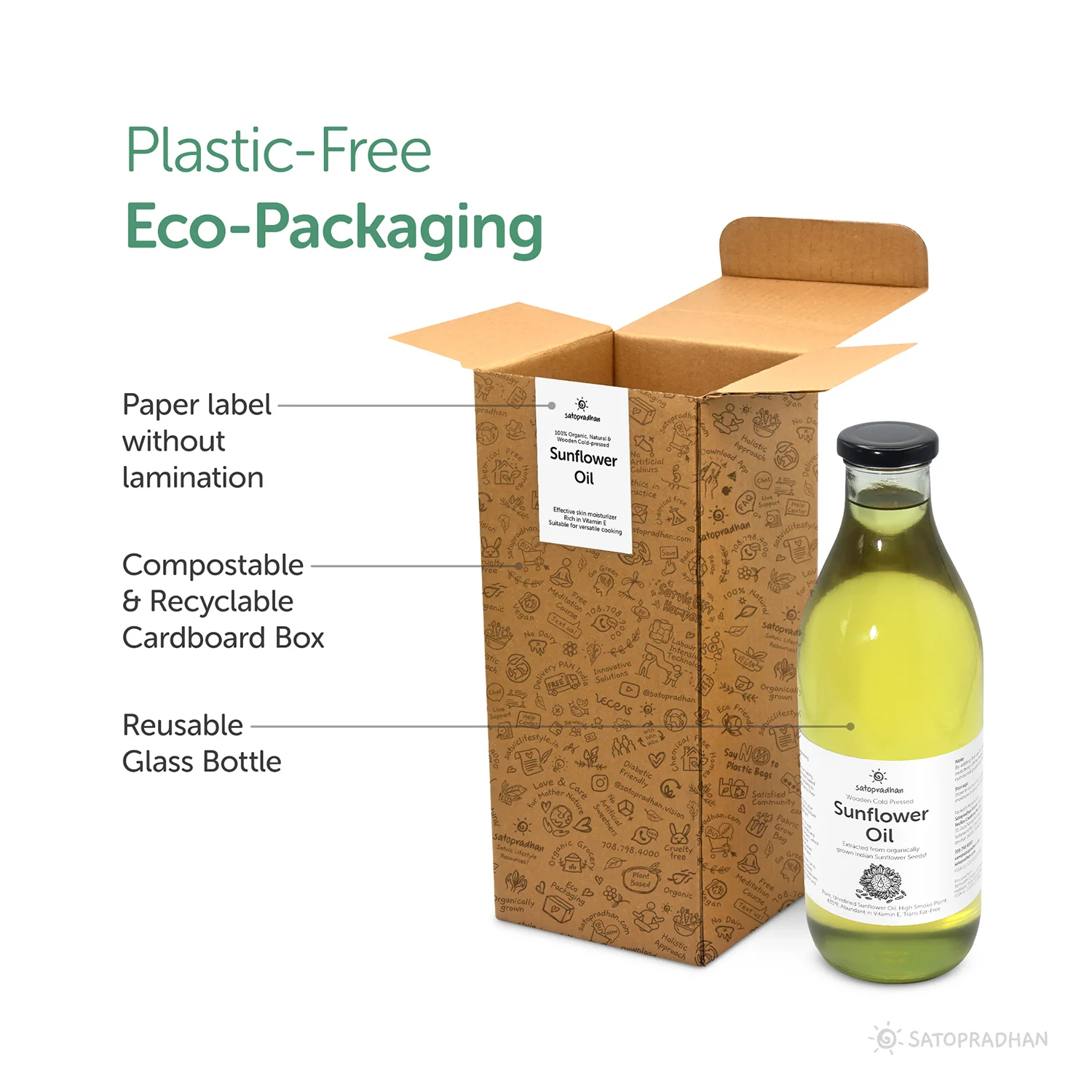 Organic Sunflower Oil 1000ml - Pure, Unrefined, Single-Filtered, Virgin & Wooden Cold-pressed (Kacchi Ghani) without Preservatives | Reusable Glass Bottle - Image 6