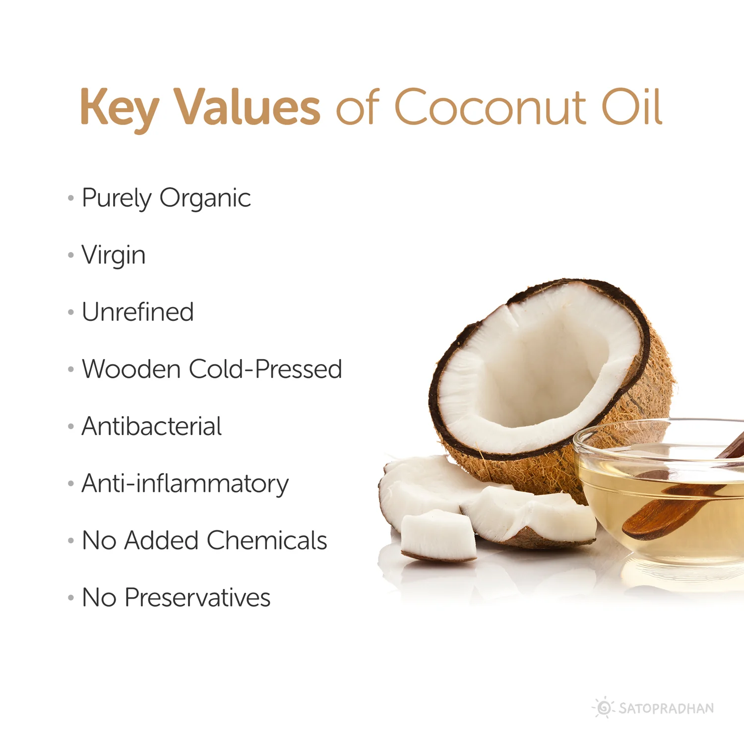 Coconut Oil - 100% Organic, Virgin  & Wooden Cold-pressed- Choose from 1000ml or 500ml Multipurpose Oil Without Chemicals in a Reusable Glass Bottle (Kachi Ghani) - Image 3