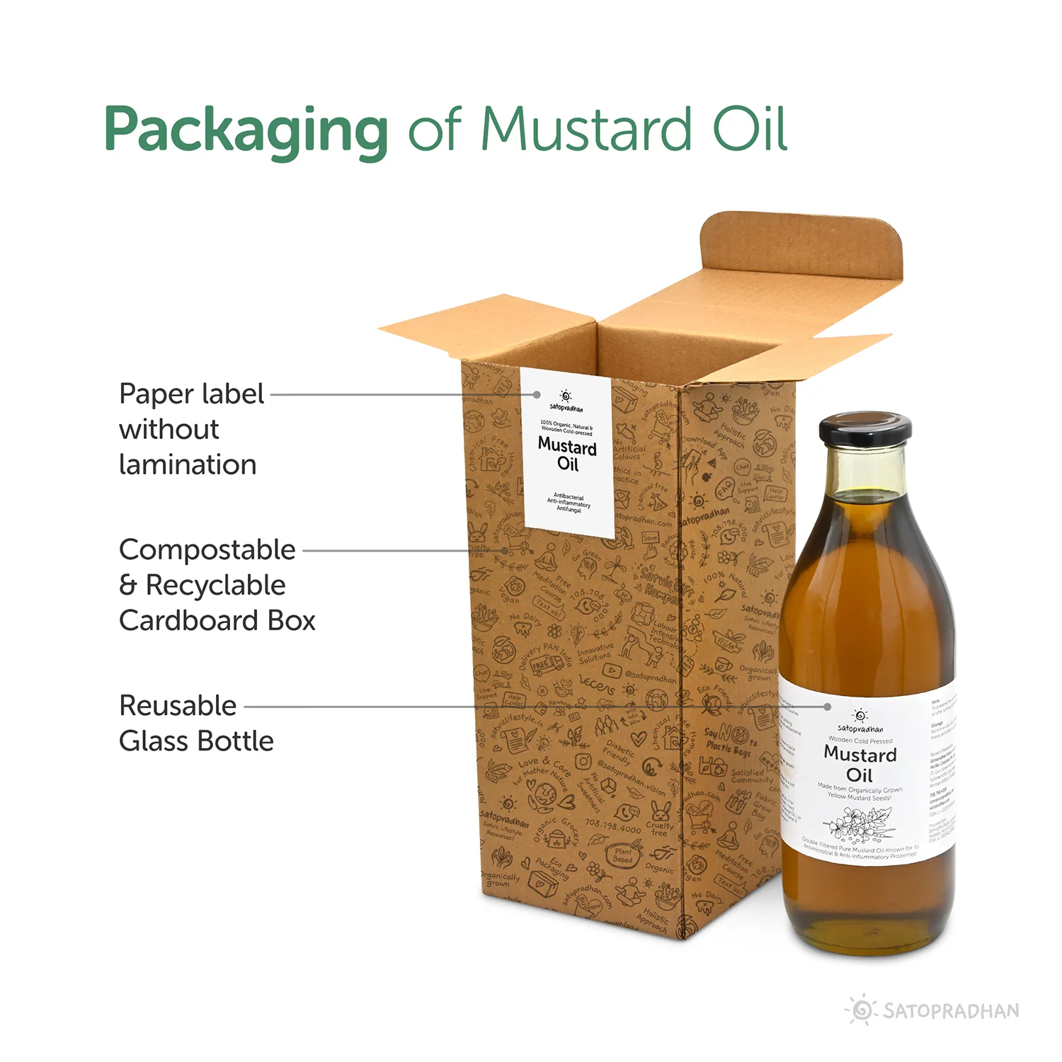 Mustard Oil - 100% Organic, Wooden Cold-pressed & Double filtered 1000ml oil in reusable glass bottle (Kachi Ghani) - Image 5