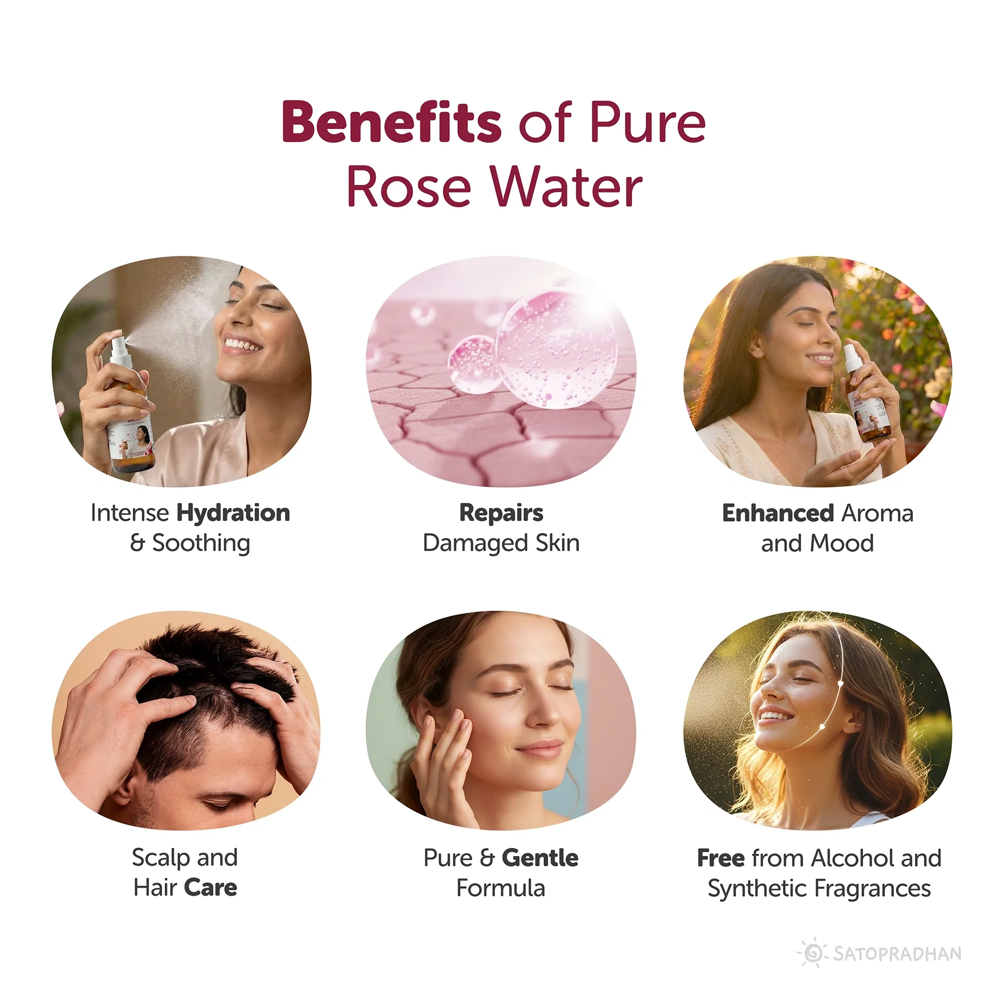 Pure Rose Water (Hydrosol) 200ml - Organic Rose Floral Water for Pore Reduction, Toning & Hydration - Facial Tonic Mist - Steam Distilled Rose Water Spray - Image 4