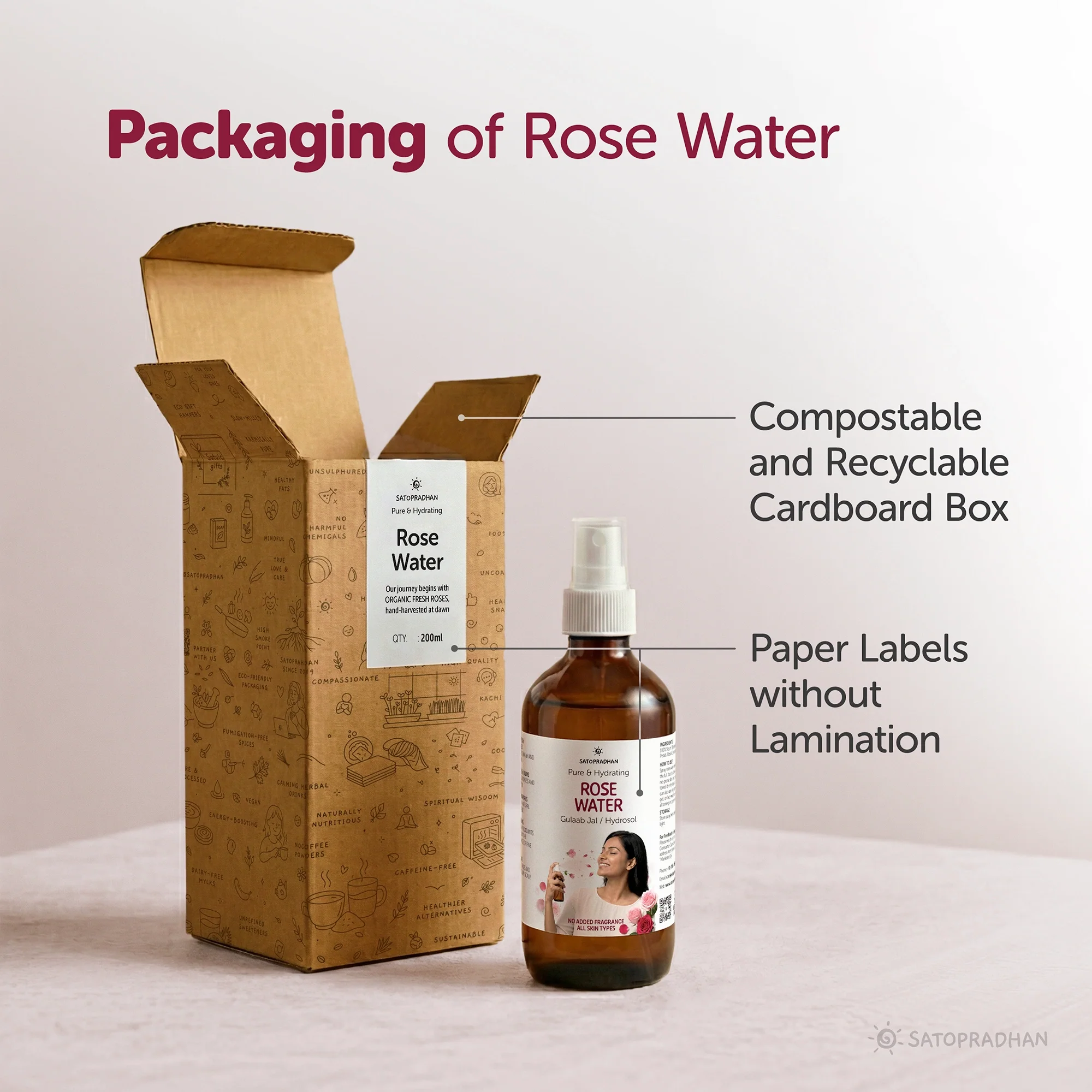 Pure Rose Water (Hydrosol) 200ml - Organic Rose Floral Water for Pore Reduction, Toning & Hydration - Facial Tonic Mist - Steam Distilled Rose Water Spray - Image 6