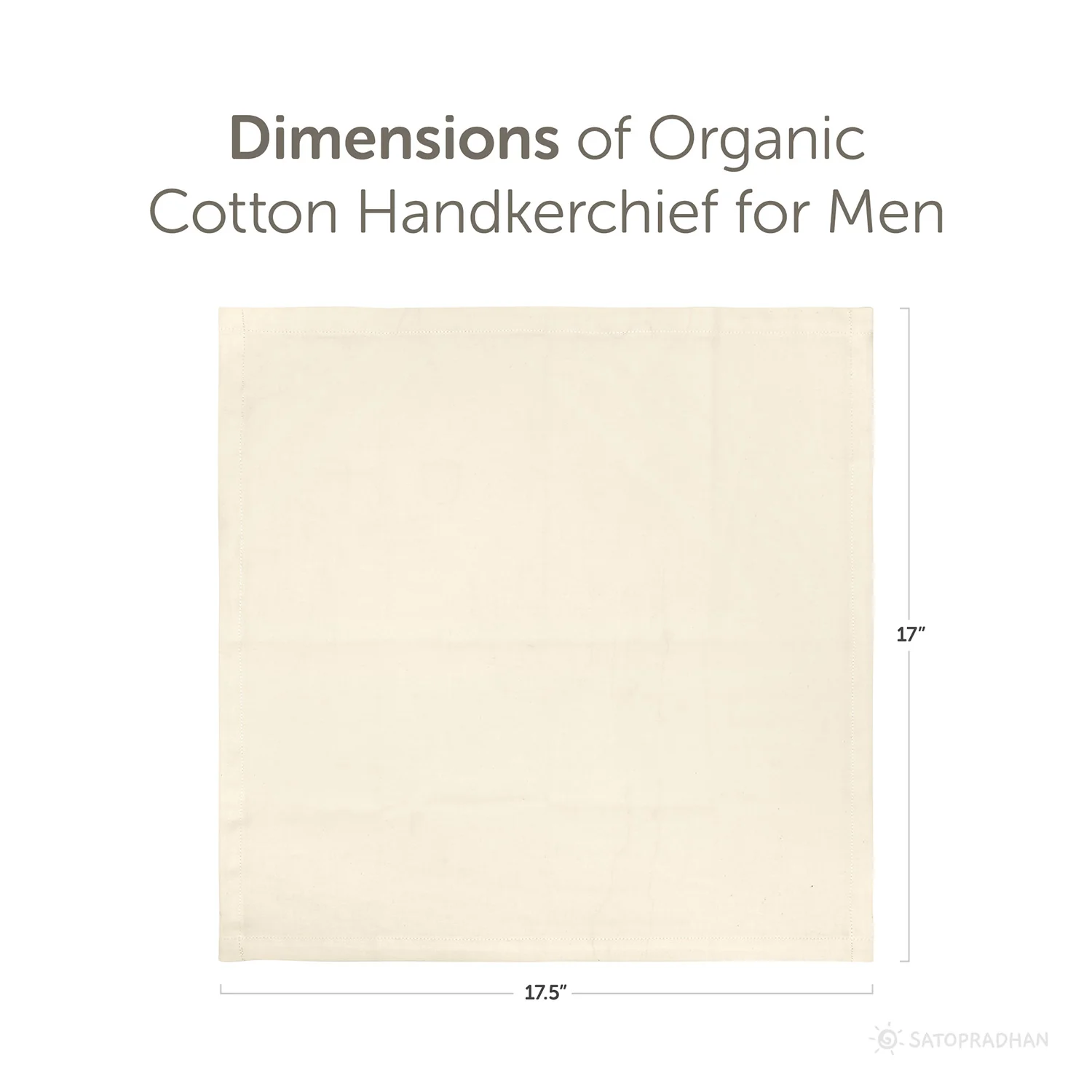 Organic Cotton Handkerchief for Men - 17"x17.5” Large - Set of 6 Soft Men’s Hankies - Cream White Colour - Pure, High-Quality Cloth - Eco-Friendly & Sweat Absorbent Handkerchiefs - Perfect Sustainable Gift - Image 5