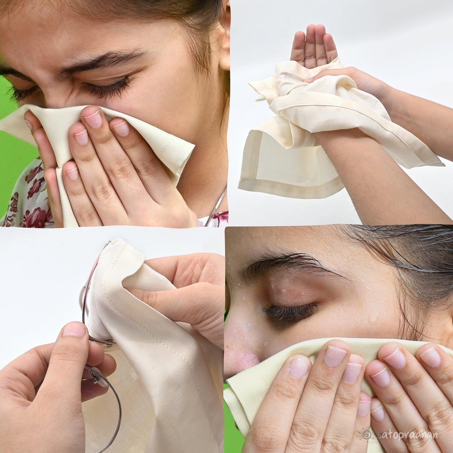 Organic Cotton Handkerchief for Women - Set of 6 - 12”x12.5”- Cream White - Extra Soft Cotton Hankies for Females/Girls - Sweat Absorbent - High Quality & Eco-Friendly Gift for Loved Ones - Unbleached & Undyed - Image 7
