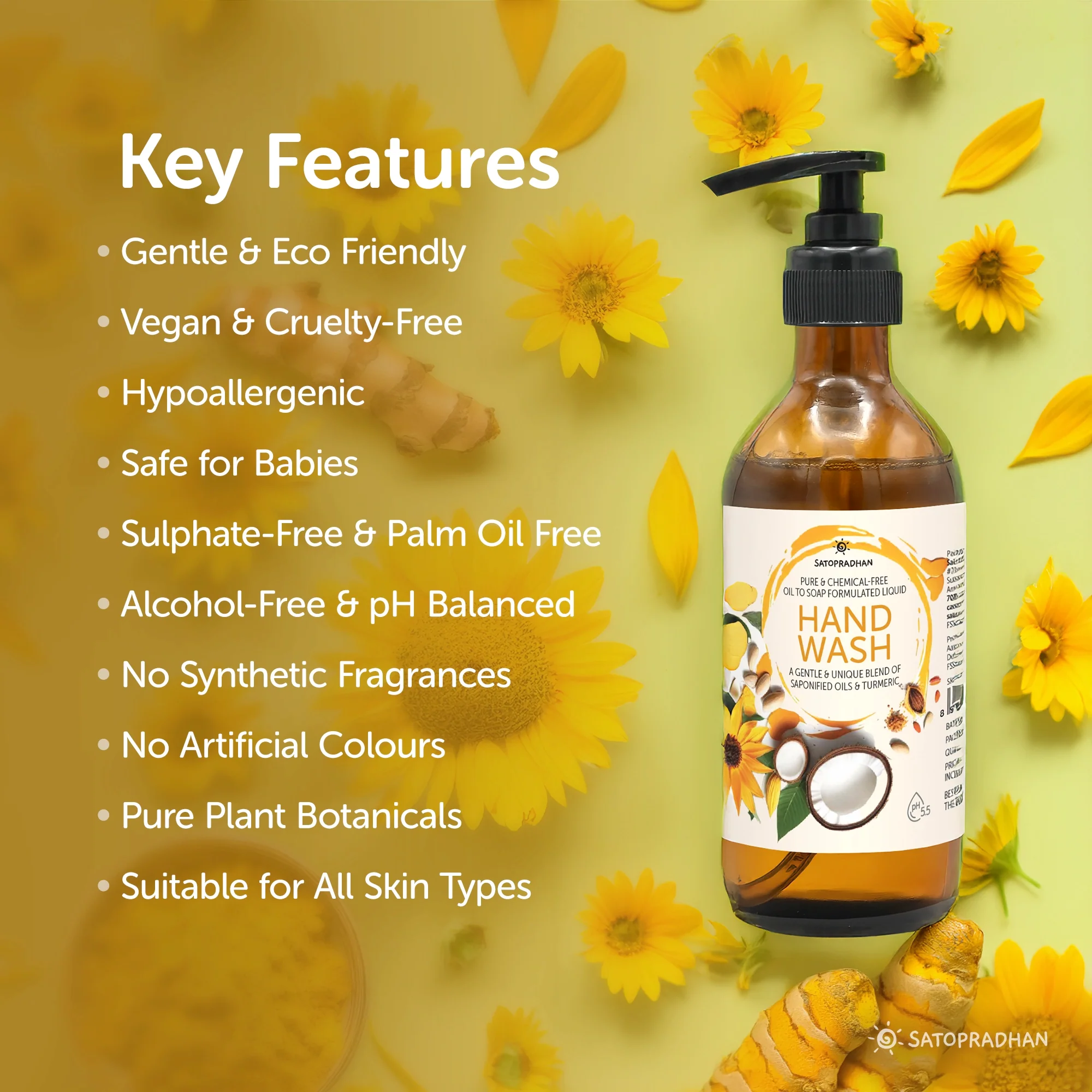 Natural Liquid Handwash 200ml/900ml - Hydrating & Moisturizing Hand Soap for Sensitive Skin - Perfect Hand Cleanser & Disinfectant - Herbal, Vegan & Earth Friendly - For All Skin Types - Image 3