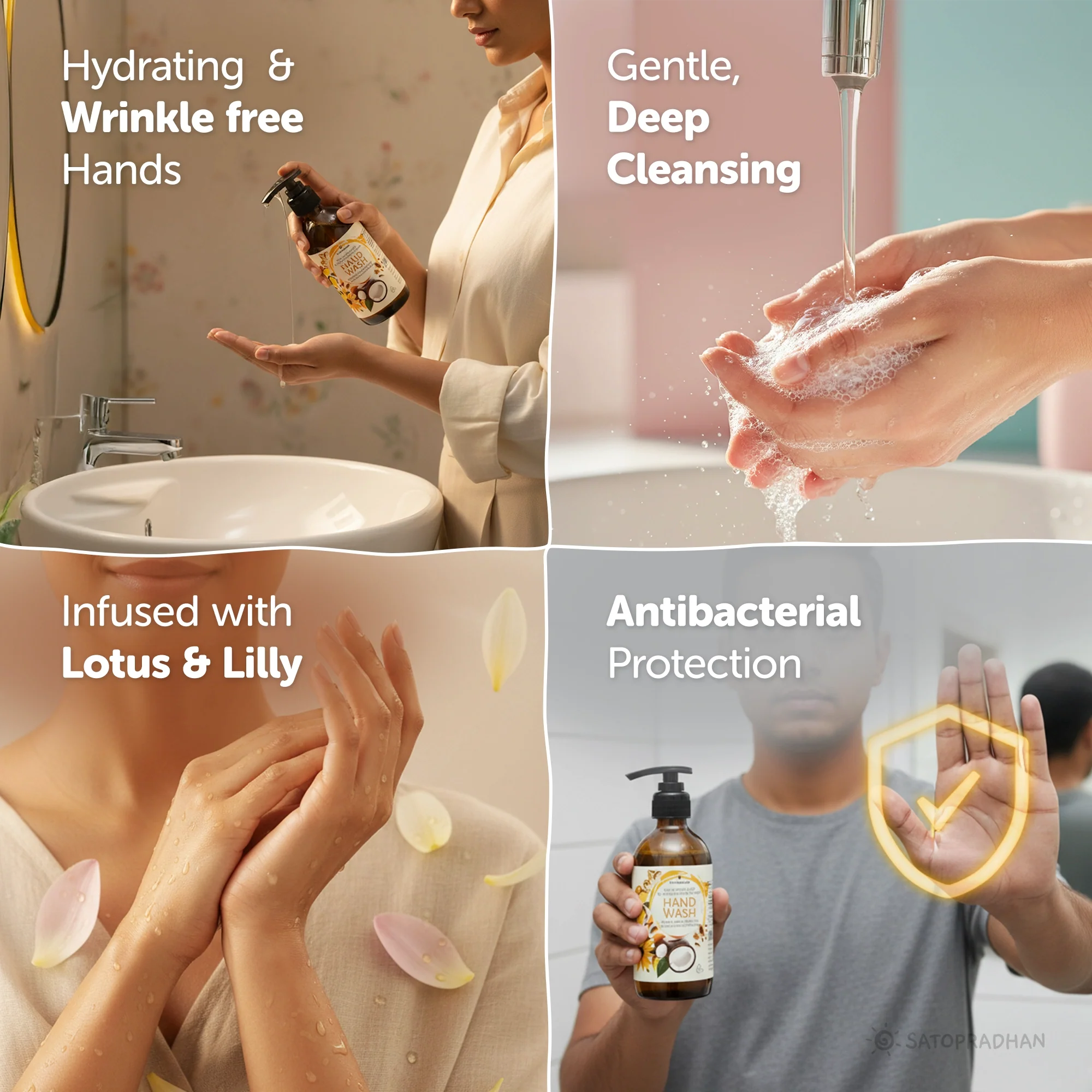 Natural Liquid Handwash 200ml/900ml - Hydrating & Moisturizing Hand Soap for Sensitive Skin - Perfect Hand Cleanser & Disinfectant - Herbal, Vegan & Earth Friendly - For All Skin Types - Image 4