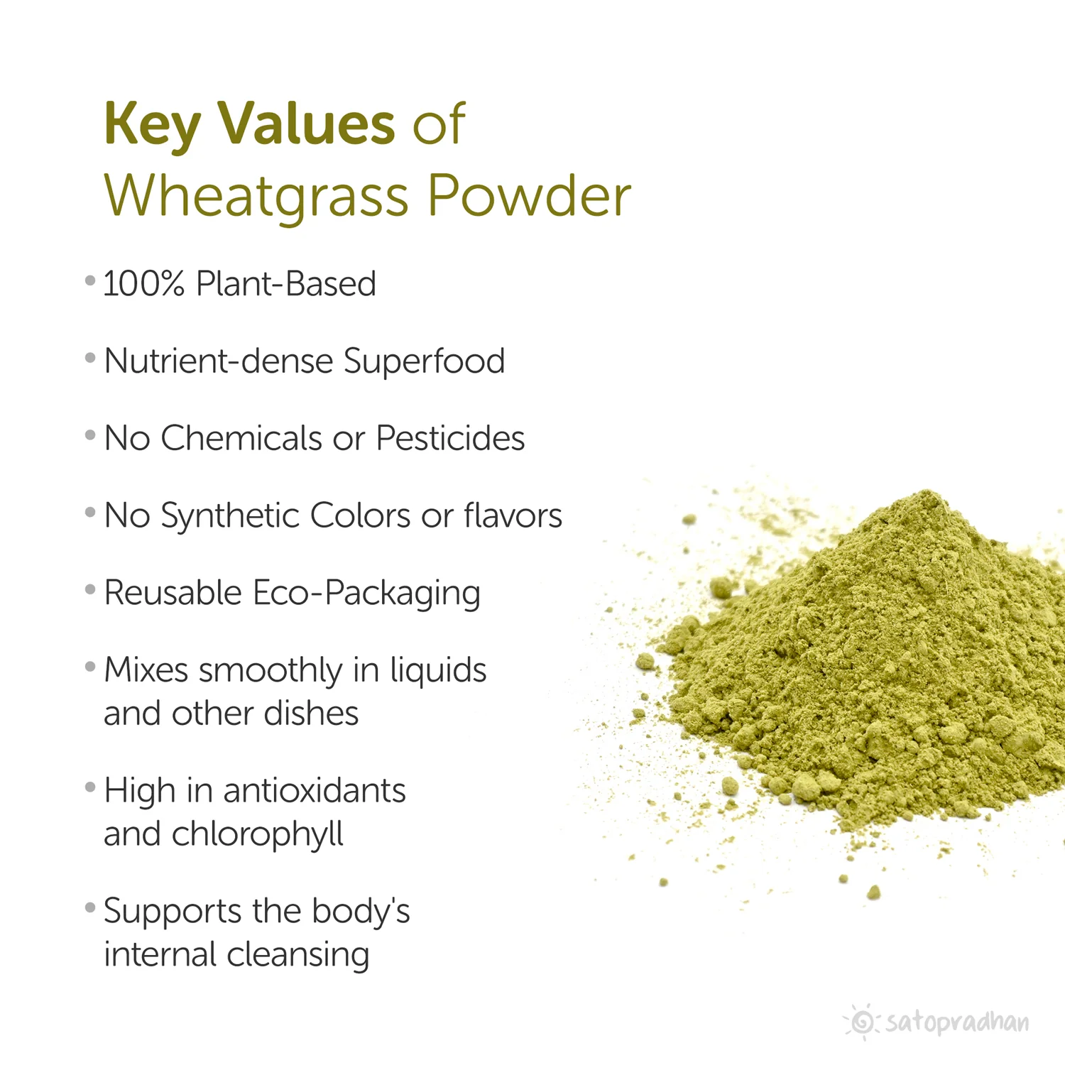 Wheatgrass Juice Powder 100g - Made from Organic Wheatgrass Shoots grown using Sharbati Wheatberries | Gluten-free - Image 3